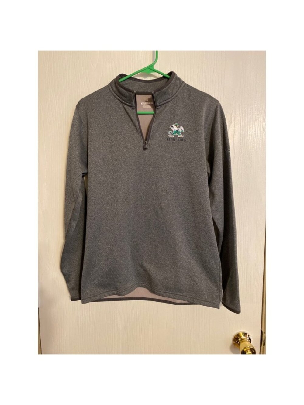 Under Armour Notre Dame Fighting Irish Kids Gray Fleece Quarter Zip YXL 0091